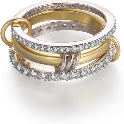 Gold Interlocked Stackable Ring