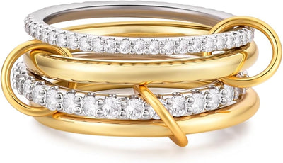 Gold Interlocked Stackable Ring