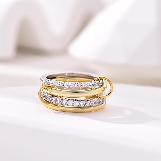 Gold Interlocked Stackable Ring