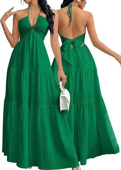 Backless Halter Dress