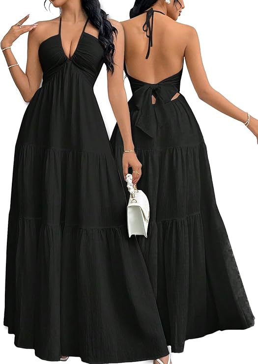 Backless Halter Dress