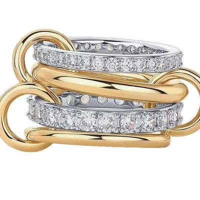 Gold Interlocked Stackable Ring